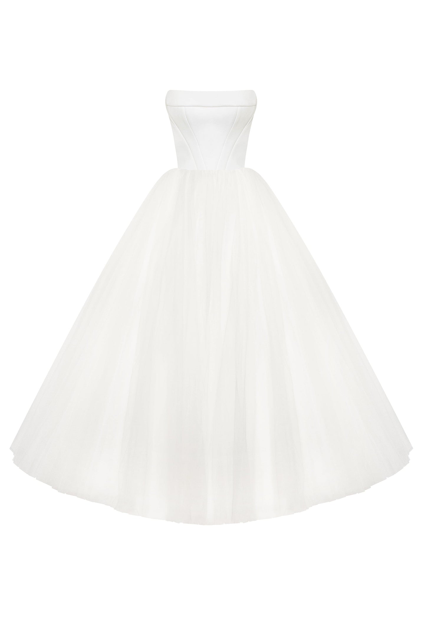 ELIZABETH IN WHITE TULLE MAXI DRESS