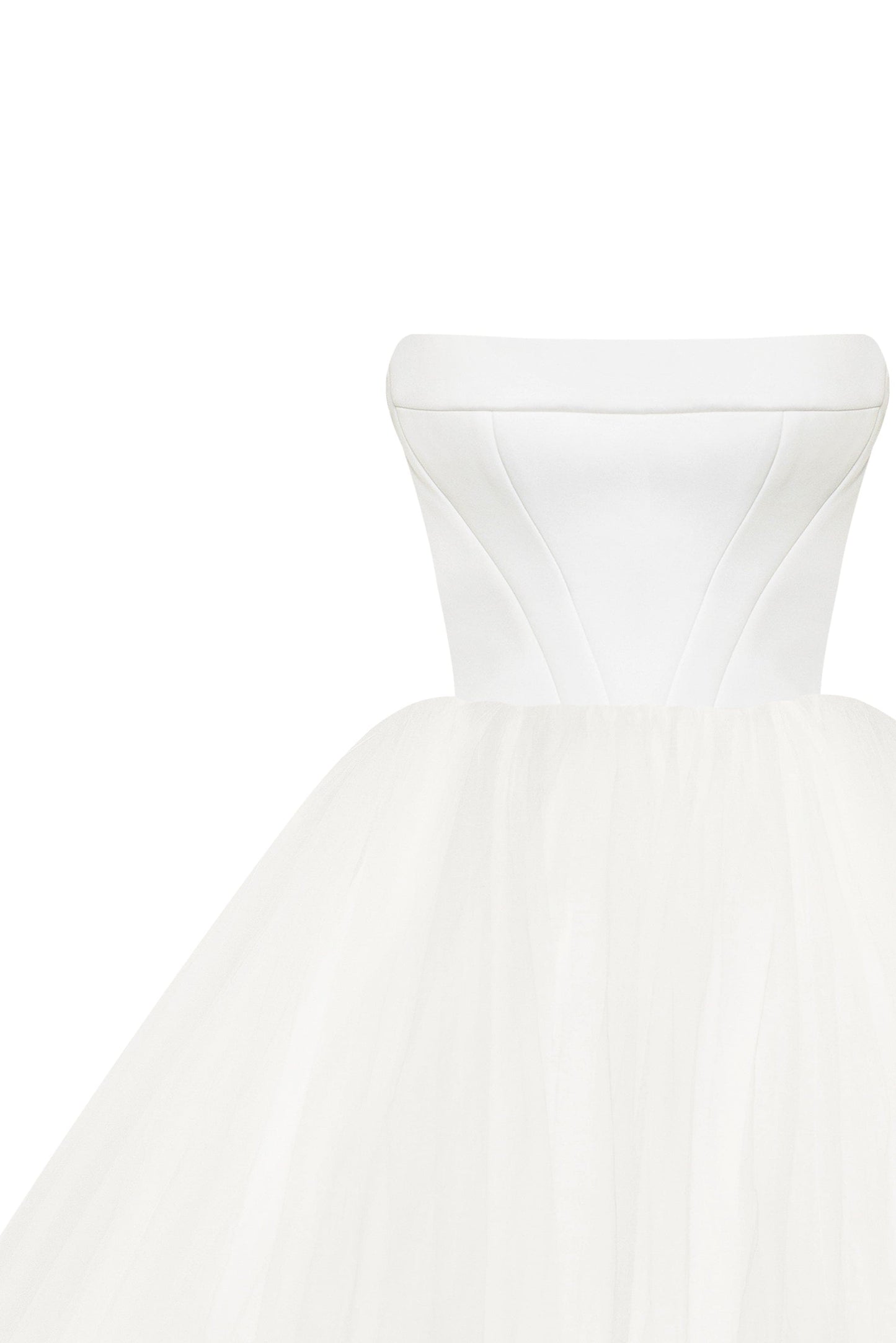 ELIZABETH IN WHITE TULLE MAXI DRESS