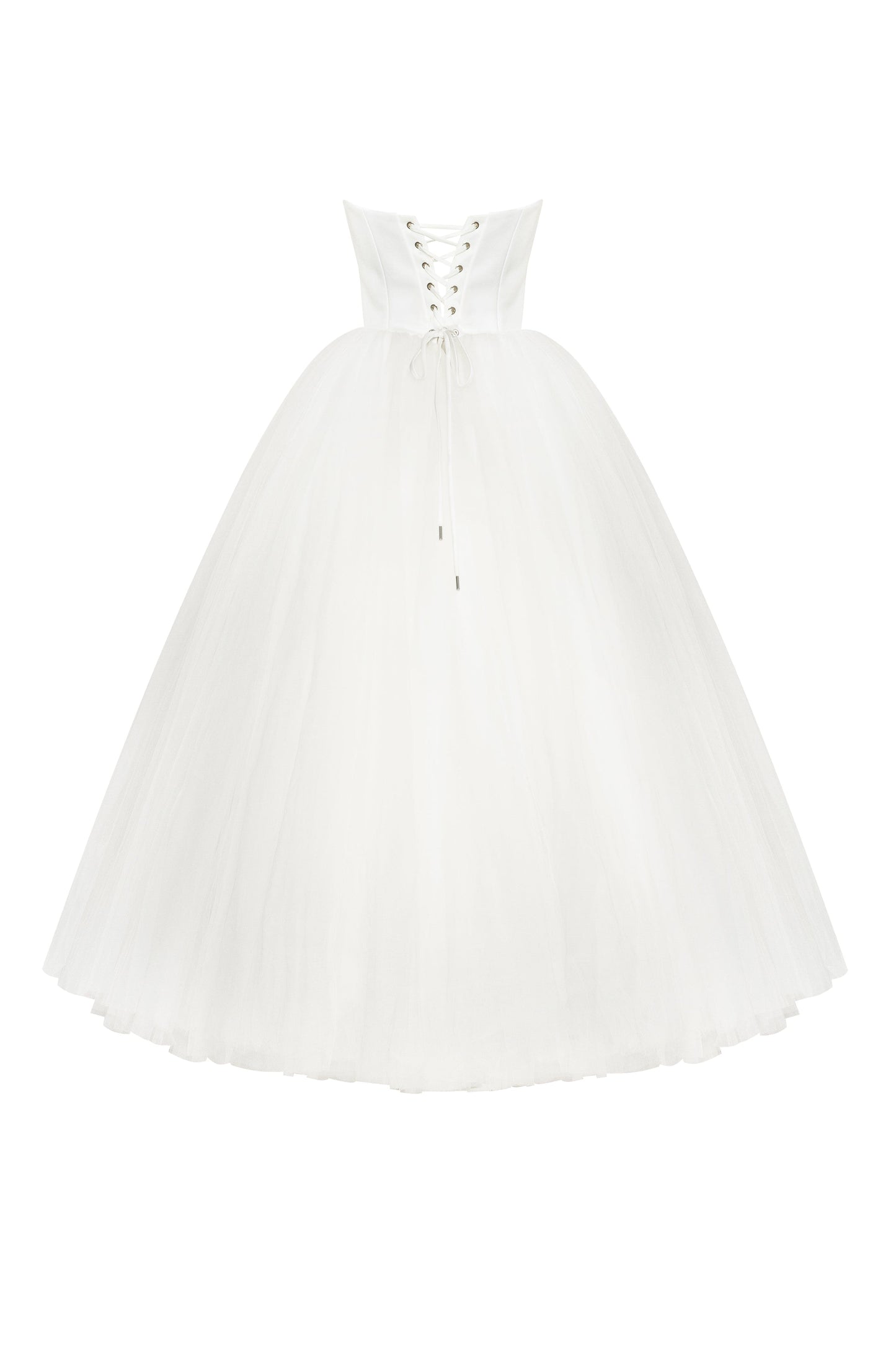 ELIZABETH IN WHITE TULLE MAXI DRESS