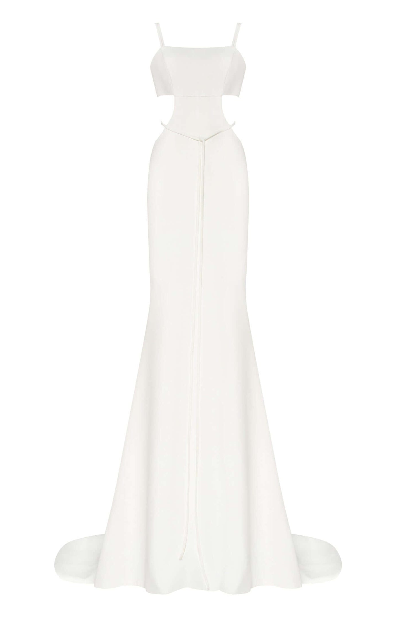 PURE WHITE SIDE CUT MAXI DRESS