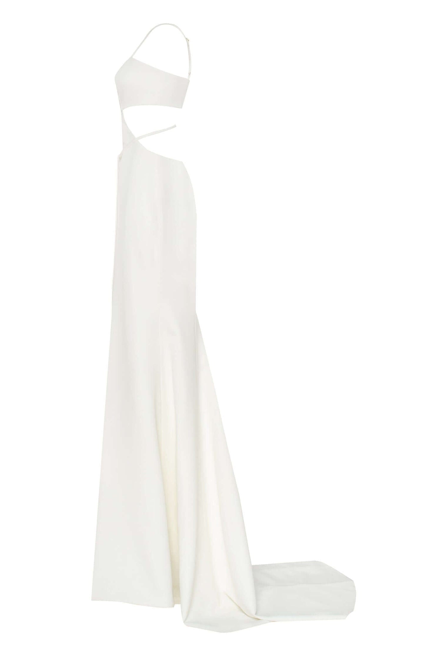 PURE WHITE SIDE CUT MAXI DRESS