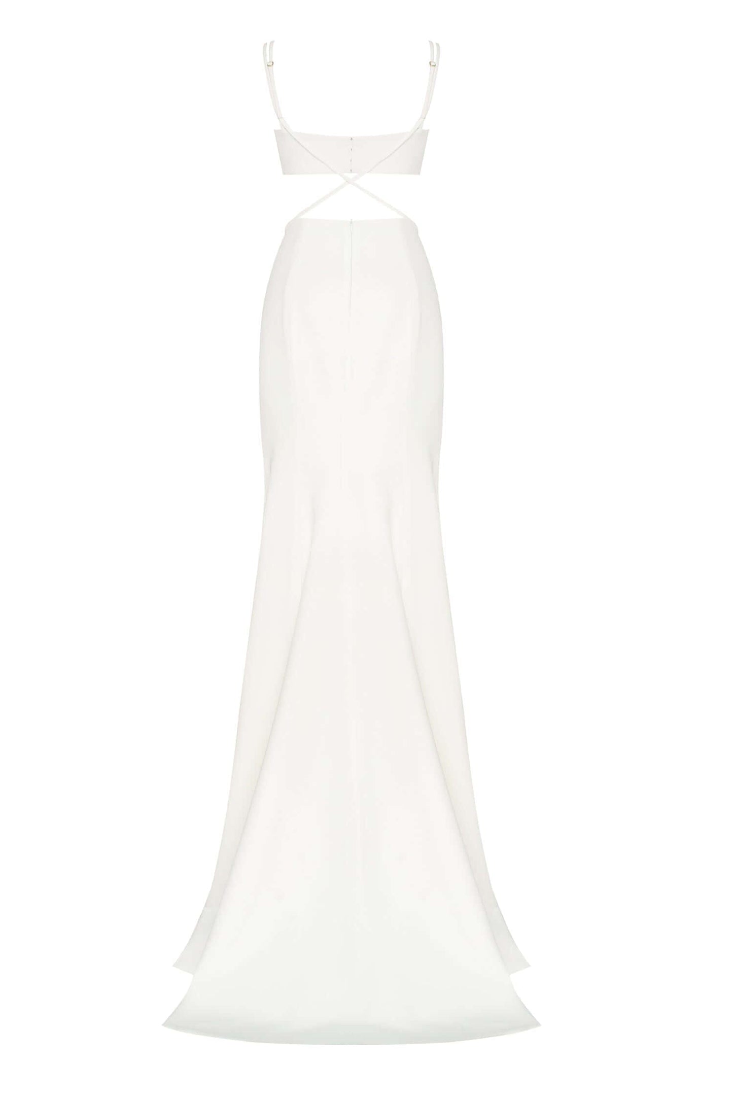 PURE WHITE SIDE CUT MAXI DRESS