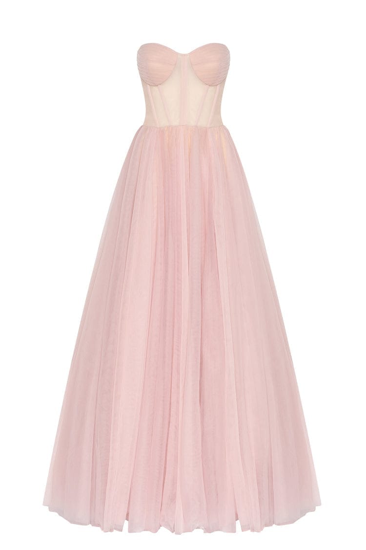 MISTY ROSE TULLE MAXI DRESS