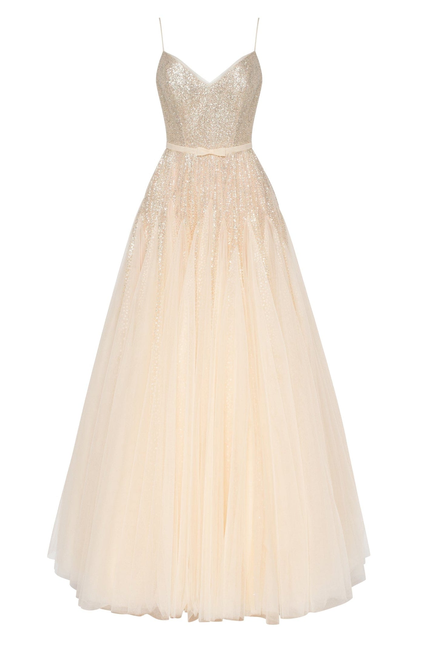 LILY FITTED MAXI TULLE DRESS