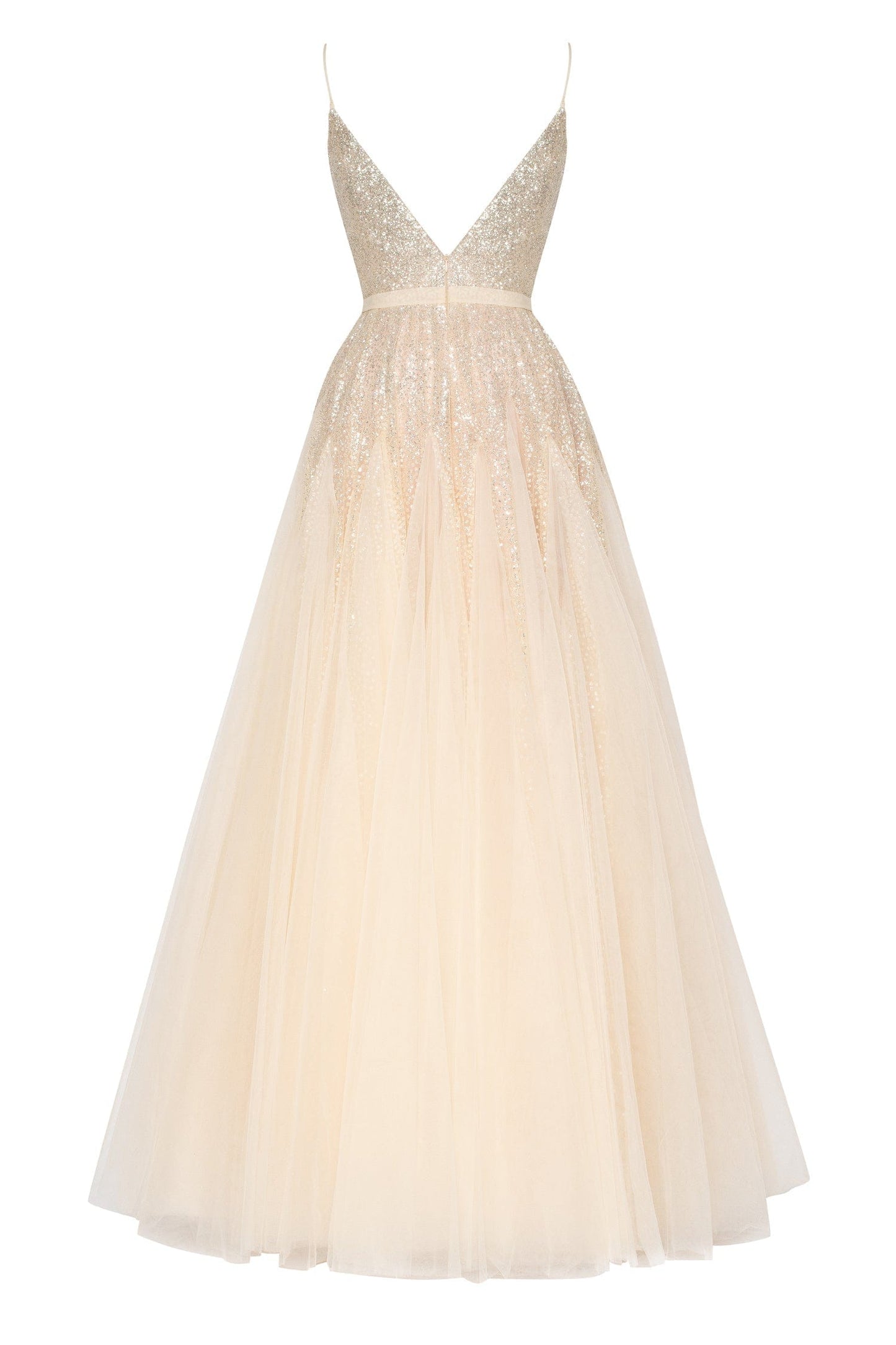 LILY FITTED MAXI TULLE DRESS