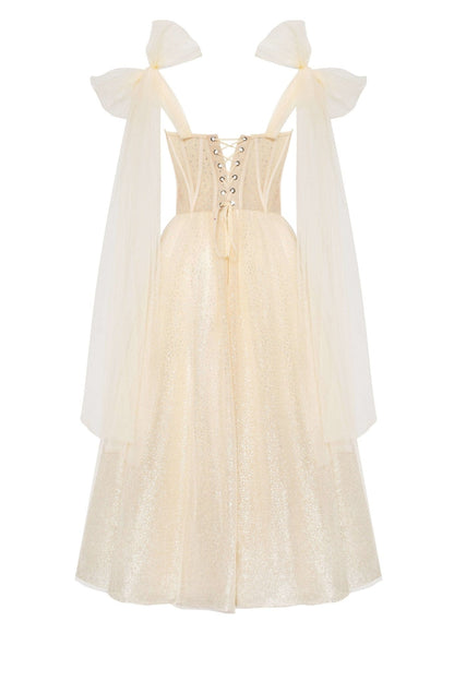 MELON SPARKLY MIDI TULLE DRESS