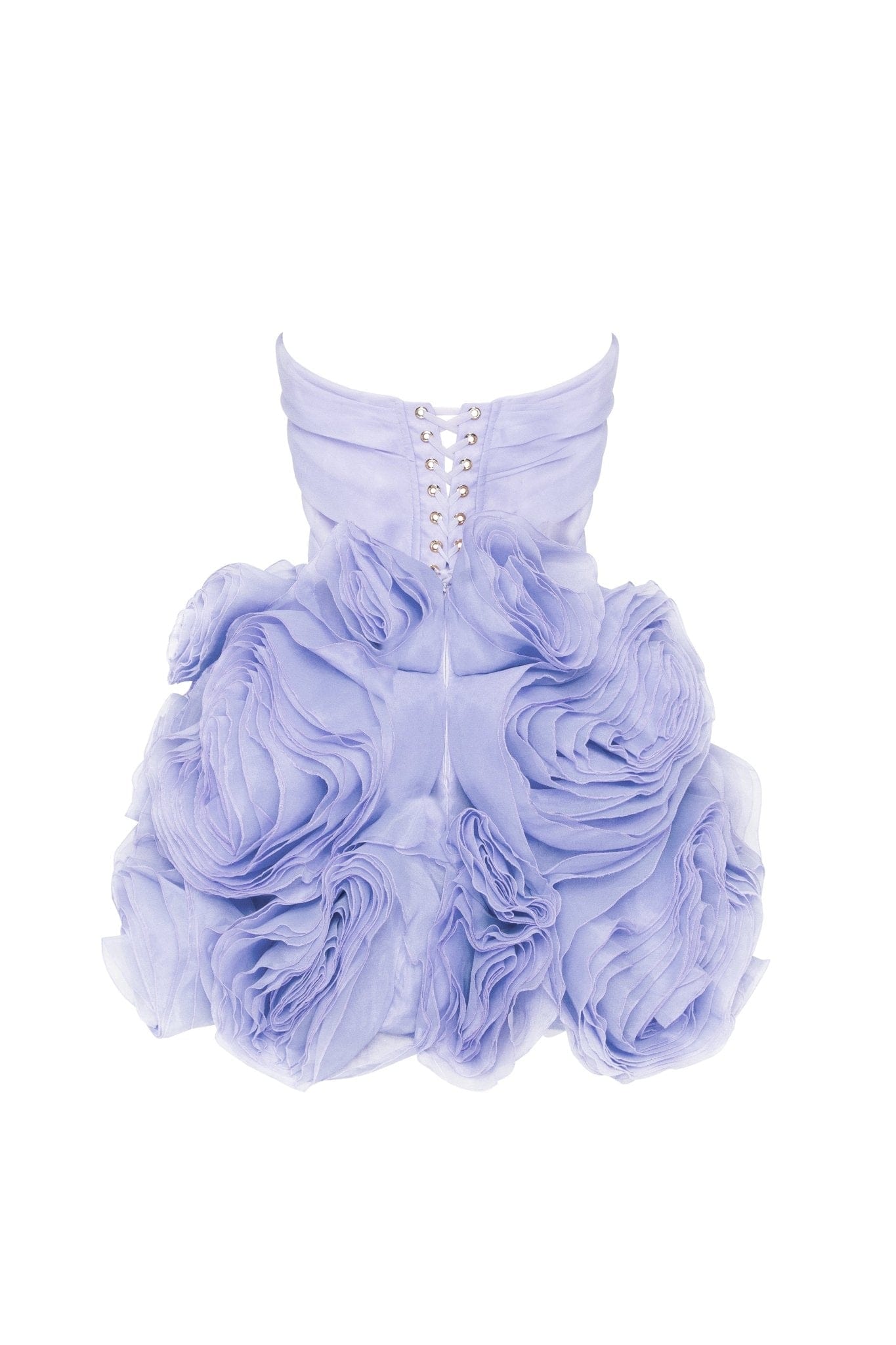 APPLIQUED ORGANZA LAVENDER MINI DRESS