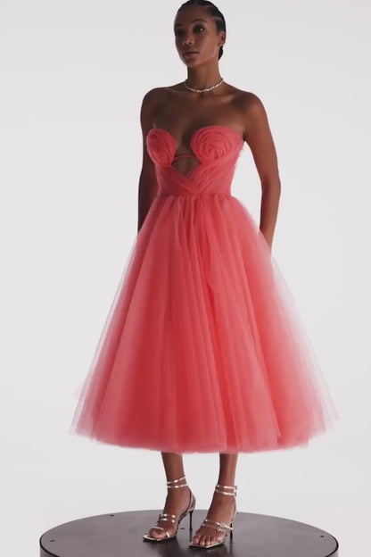 CORAL MIDI TULLE DRESS